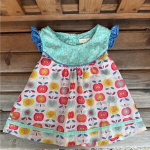 Matilda Jane Aqua, Pink & Yellow Apple Print Dress